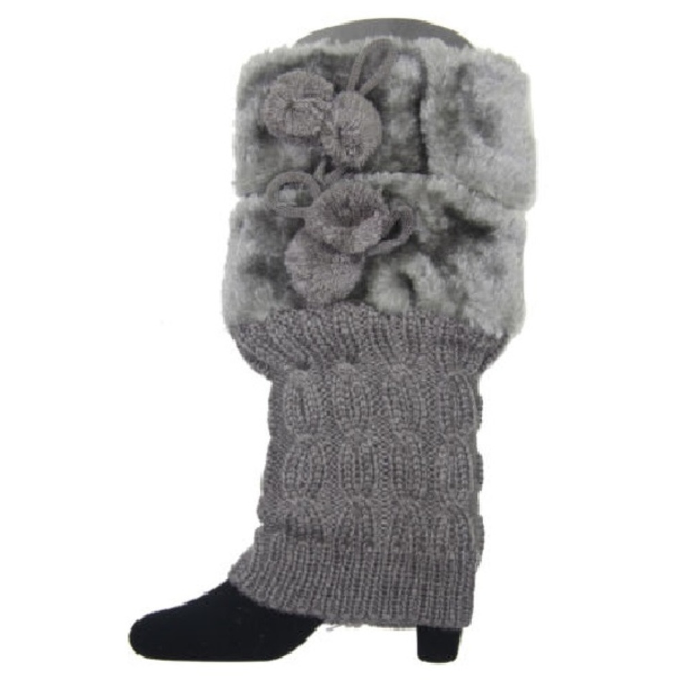 WARM & STYLISH! Faux Fur Trimmed Leg Warmer - Picture 1 of 5